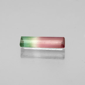 0.53캐럿 천연 워터멜론 투르말린, 에메랄드 컷, 9.7×2.7 mm, VS-SI