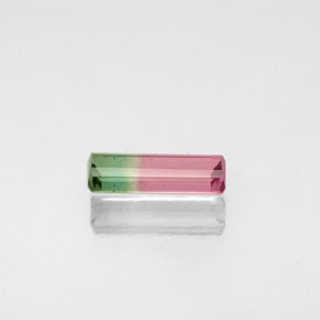 0.49캐럿 천연 바이컬러 투르말린, 에메랄드 컷, 8.3×2.8 mm, VS