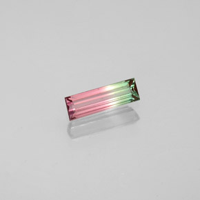 0.32캐럿 천연 워터멜론 투르말린, 바게트, 7.2×2.3 mm, VS-SI