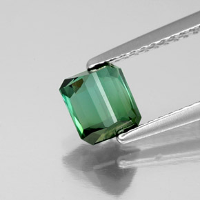 1.15캐럿 천연 그린 투르말린, 에메랄드 컷, 5.9×5.4 mm, VS