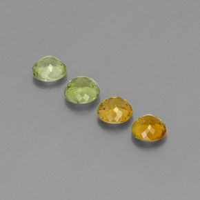 캐럿 천연 옐로우 그린 투르말린 보석, 라운드 컷, 4.85 mm, VS