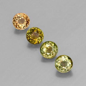 캐럿 천연 멀티 그린 투르말린 보석, 라운드 컷, 4.49 mm, VVS-VS