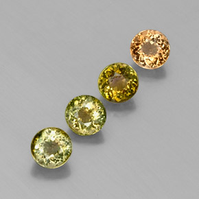캐럿 천연 멀티 그린 투르말린 보석, 라운드 컷, 4.49 mm, VVS-VS