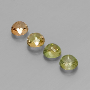 캐럿 천연 멀티 그린 투르말린 보석, 라운드 컷, 4.49 mm, VVS-VS