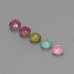 캐럿 천연 멀티컬러 투르말린 보석, 라운드 컷, 4.46 mm, VVS-VS