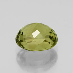 1.76캐럿 천연 노란빛 그린 투르말린, 타원형 컷, 7.9×6.9 mm, VVS