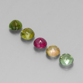 캐럿 천연 멀티컬러 투르말린 보석, 라운드 컷, 4.27 mm, VS