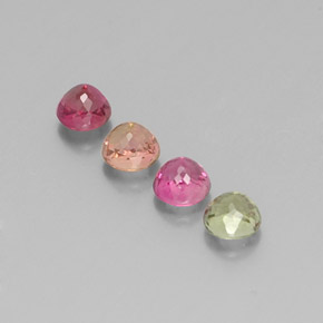 캐럿 천연 멀티컬러 투르말린 보석, 라운드 컷, 4.42 mm, VS