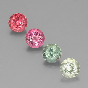 캐럿 천연 멀티컬러 투르말린 보석, 라운드 컷, 5.46 mm, VVS-VS