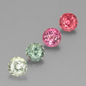 캐럿 천연 멀티컬러 투르말린 보석, 라운드 컷, 5.46 mm, VVS-VS