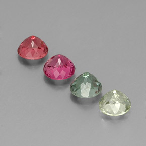 캐럿 천연 멀티컬러 투르말린 보석, 라운드 컷, 5.46 mm, VVS-VS