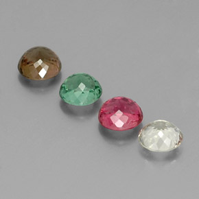 캐럿 천연 멀티컬러 투르말린 보석, 라운드 컷, 5.56 mm, VS