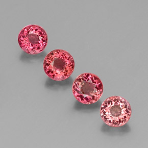 캐럿 천연 핑크 로즈 투르말린 보석, 라운드 컷, 4.59 mm, VS