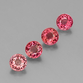 캐럿 천연 핑크 로즈 투르말린 보석, 라운드 컷, 4.59 mm, VS