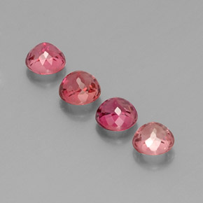 캐럿 천연 핑크 로즈 투르말린 보석, 라운드 컷, 4.59 mm, VS