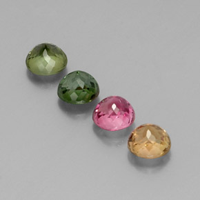 캐럿 천연 멀티컬러 투르말린 보석, 라운드 컷, 4.68 mm, VS