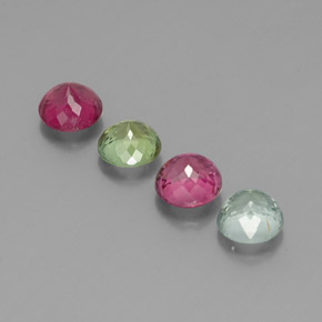 캐럿 천연 멀티컬러 투르말린 보석, 라운드 컷, 5.07 mm, VVS-VS