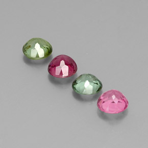 캐럿 천연 멀티컬러 투르말린 보석, 라운드 컷, 4.62 mm, VVS-VS