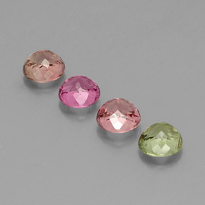 캐럿 천연 멀티컬러 투르말린 보석, 라운드 컷, 4.70 mm, VVS-VS