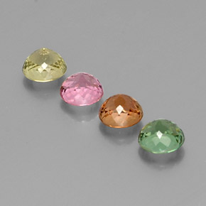 캐럿 천연 멀티컬러 투르말린 보석, 라운드 컷, 4.81 mm, VVS-VS