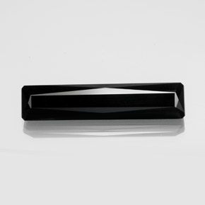13.19캐럿 천연 검정색 투르말린, 에메랄드 컷, 33.6×7.4 mm, 불투명체