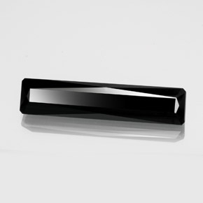 13.19캐럿 천연 검정색 투르말린, 에메랄드 컷, 33.6×7.4 mm, 불투명체