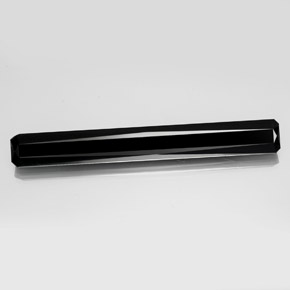 19.32캐럿 천연 검정색 투르말린, 에메랄드 컷, 53.3×6.7 mm, 불투명체