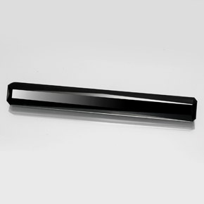19.32캐럿 천연 검정색 투르말린, 에메랄드 컷, 53.3×6.7 mm, 불투명체