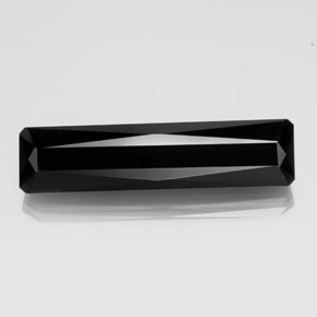 23.81캐럿 천연 검정색 투르말린, 에메랄드 컷, 37.6×9.1 mm, 불투명체