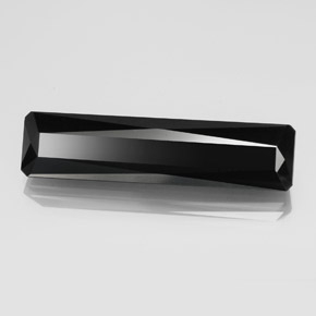 23.81캐럿 천연 검정색 투르말린, 에메랄드 컷, 37.6×9.1 mm, 불투명체