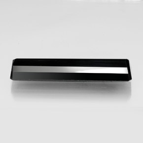 23.81캐럿 천연 검정색 투르말린, 에메랄드 컷, 37.6×9.1 mm, 불투명체
