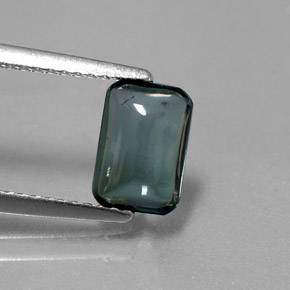 1.37캐럿 천연 그린 그레이 투르말린, 투명한, 8.3×5.6 mm, 투명/반투명