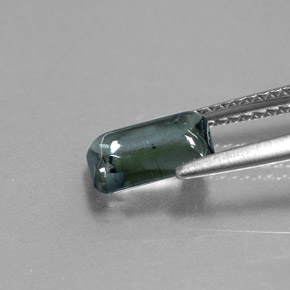 1.37캐럿 천연 그린 그레이 투르말린, 투명한, 8.3×5.6 mm, 투명/반투명