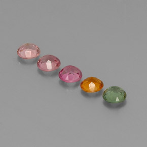 캐럿 천연 멀티컬러 투르말린 보석, 라운드 컷, 4.45 mm, VVS-VS