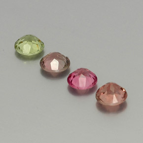 캐럿 천연 멀티컬러 투르말린 보석, 라운드 컷, 4.82 mm, VVS-VS