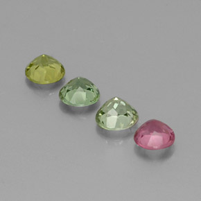 캐럿 천연 멀티컬러 투르말린 보석, 라운드 컷, 4.68 mm, VVS-VS