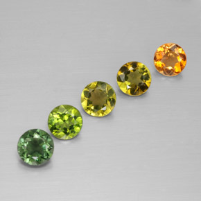 캐럿 천연 멀티컬러 투르말린 보석, 라운드 컷, 4.73 mm, VVS-VS