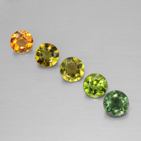 캐럿 천연 멀티컬러 투르말린 보석, 라운드 컷, 4.73 mm, VVS-VS