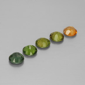 캐럿 천연 멀티컬러 투르말린 보석, 라운드 컷, 4.73 mm, VVS-VS