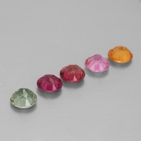 캐럿 천연 멀티컬러 투르말린 보석, 라운드 컷, 4.48 mm, VS