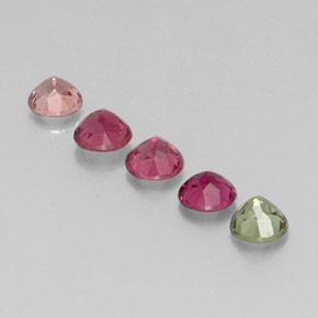캐럿 천연 멀티컬러 투르말린 보석, 라운드 컷, 4.06 mm, VVS-VS