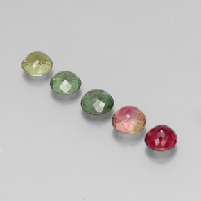 캐럿 천연 멀티컬러 투르말린 보석, 라운드 컷, 4.49 mm, VVS-VS