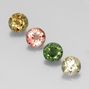 캐럿 천연 멀티컬러 투르말린 보석, 라운드 컷, 5.47 mm, VVS-VS