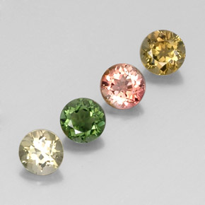 캐럿 천연 멀티컬러 투르말린 보석, 라운드 컷, 5.47 mm, VVS-VS