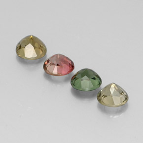 캐럿 천연 멀티컬러 투르말린 보석, 라운드 컷, 5.47 mm, VVS-VS
