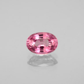 0.91캐럿 천연 로즈 핑크 투르말린, 타원형 컷, 7.4×5.1 mm, VS-SI