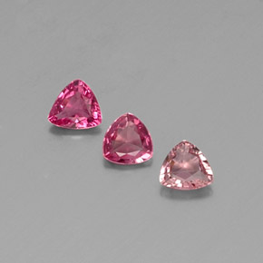캐럿 천연 멀티 핑크 투르말린 보석, 트릴리언, 4.4×4.3 mm, VS