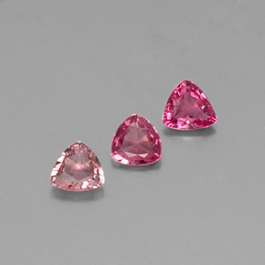 캐럿 천연 멀티 핑크 투르말린 보석, 트릴리언, 4.4×4.3 mm, VS
