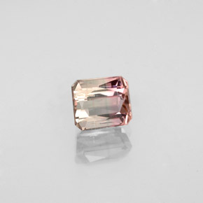 0.73캐럿 천연 바이컬러 투르말린, 에메랄드 컷, 5.2×4.6 mm, SI
