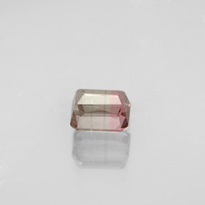 0.73캐럿 천연 바이컬러 투르말린, 에메랄드 컷, 5.2×4.6 mm, SI